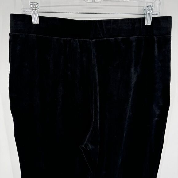 JUICY COUTURE Black Classic Y2K Velour Pull On Cropped Pants Size L - Picture 5 of 7